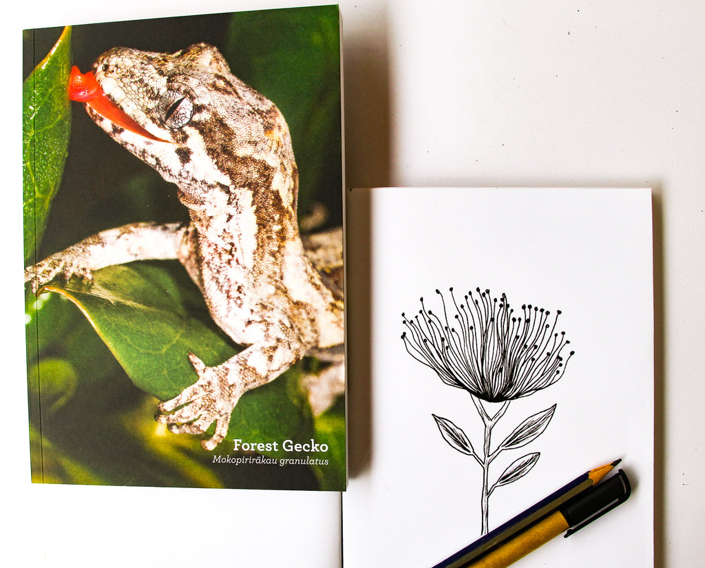 Native endangered forest gecko featuring on A5 journal